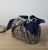 【チェックブラウン柄】お弁当袋になっちゃう!!ランチクロス【四角形】