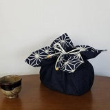■ 麻の葉紺 【四角】 お弁当袋になっちゃう!!ランチクロス☆Japanese bento place mat Asanoha-kon 【square】Bento cloth 'n' bag - Mamanoideakobo