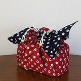 ■ 梅あられ赤紺 【四角】 お弁当袋になっちゃう!!ランチクロス☆ Ume arare 【square】Japanese bento place mat and bento bag - Mamanoideakobo