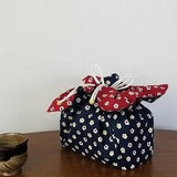■ 梅あられ赤紺 【四角】 お弁当袋になっちゃう!!ランチクロス☆ Ume arare 【square】Japanese bento place mat and bento bag - Mamanoideakobo
