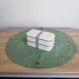 New!!【シャンブレイ柄(グリーン)】お弁当袋になっちゃう!!ランチクロス【丸形】