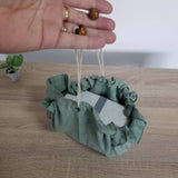 New!!【シャンブレイ柄(グリーン)】お弁当袋になっちゃう!!ランチクロス【丸形】