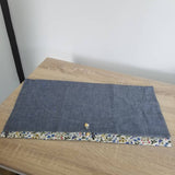 やさしい青と小花 お弁当袋になっちゃう!!ランチクロス【四角形】