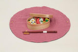 ■ 麻混 中紅・黄金【丸形】 お弁当袋になっちゃう!!ランチクロス☆Japanese bento place mat Nakakurenai・Kogane 【round】 - Mamanoideakobo