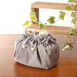 【シャンブレイ(ネイビー)柄】お弁当袋になっちゃう!!ランチクロス【丸形】