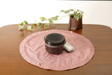 お弁当袋になっちゃう!!ランチクロス☆ シャンブレイ レッド 【丸形】chambrey red  Japanese bento place mat and bento bag  lunch mat with donburi bento box