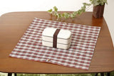 ■ チェックレッド 【四角】 お弁当袋になっちゃう!!ランチクロスCheck red 【square】Japanese bento place mat and bento bag - Mamanoideakobo