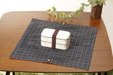 ■ チェックブルー 【四角】 お弁当袋になっちゃう!!ランチクロスCheck blue 【square】Japanese bento place mat and bento bag - Mamanoideakobo