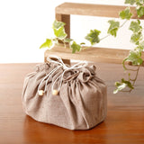 【シャンブレイ柄(ブラウン)】お弁当袋になっちゃう!!ランチクロス【丸形】