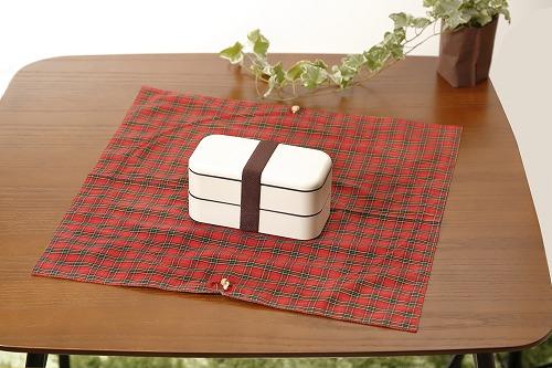 チェックレッド柄】お弁当袋になっちゃう！！ランチクロス